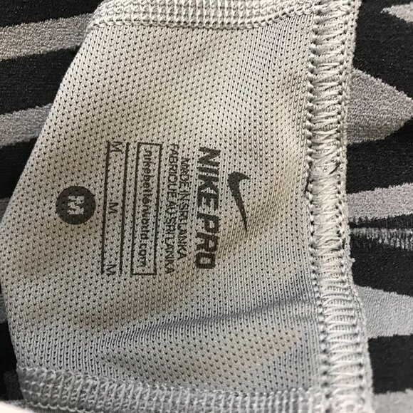 NIKE PRO -MEN'S MEDIUM - GRAY POLYESTER BLEND 3/4 TIGHTS - 801225-091 - Picture 9 of 9